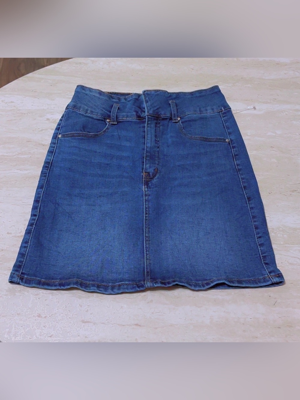 refuge Deep Blue Denim Mini Skirt